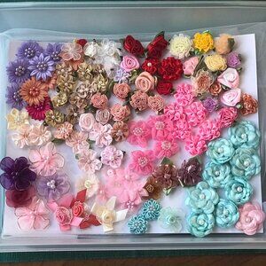 Mixed Lot__ Fabric Flowers__ for DIY sewing project craft project